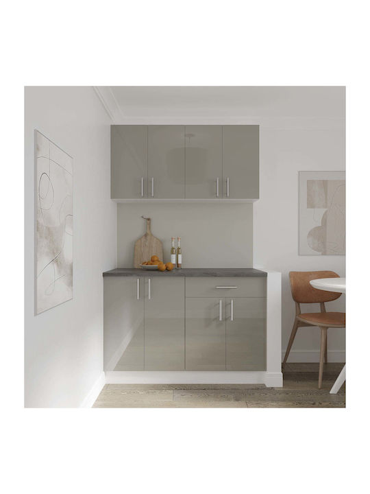 Corp mit Arbeitsplatte Glossy Grey/white 60x30x60Stück