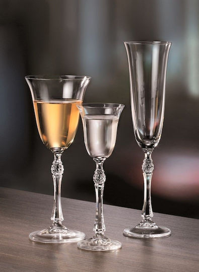Crystalite Bohemia Set Gläser Likör/Ouzo aus Kristall Mit Stiel 70ml 6Stück