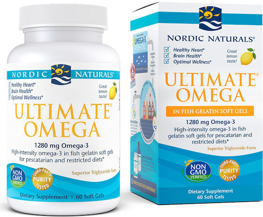 Nordic Naturals Ultimate Omega Fish Oil 1280mg 60 softgels Lemon