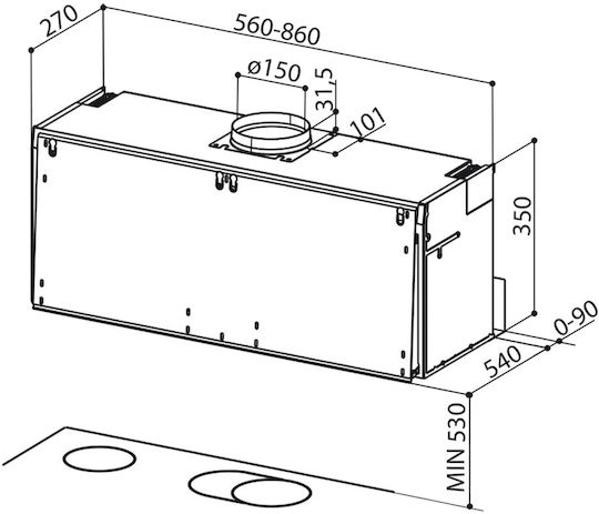 Faber 106/45 Plus A60/3 Συρόμενος Απορροφητήρας 60cm Λευκός