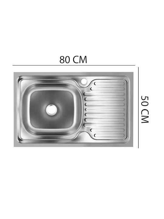Sanitec S416s Drop-In Spüle Inox B80xT50cm Gray