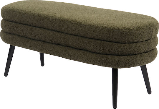 Hocker Für das Wohnzimmer Gepolstert mit Stoff Tondo Green 42x112x44cm
