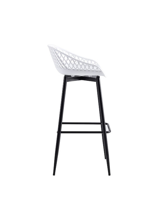 Stool Bar with Backrest made of Polypropylene White 45x45x97cm