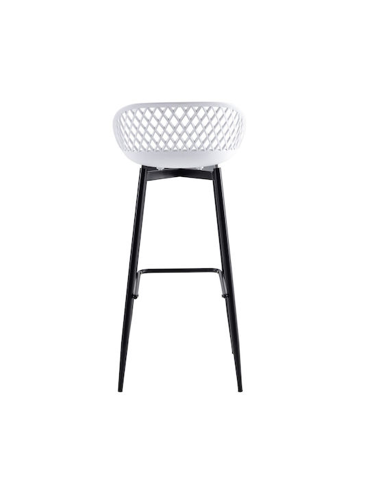 Stool Bar with Backrest made of Polypropylene White 45x45x97cm
