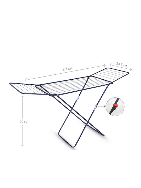 Eurogold Stabilo Metallic Folding Floor Clothes Drying Rack with Hanging Length 18m