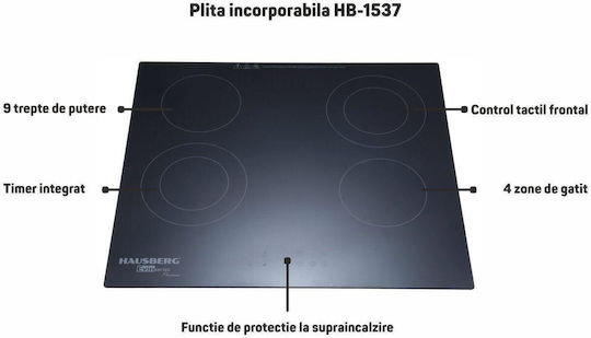 Hausberg Κεραμική Εστία Αυτόνομη 59x52εκ.