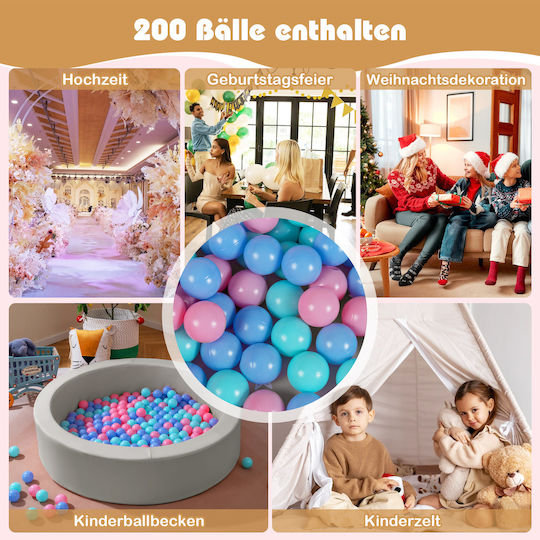 Costway Ball Pit made of Fabric 105x105cm. Gray