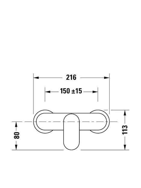 Duravit Αναμεικτική Μπαταρία Ντουζιέρας Γκρι