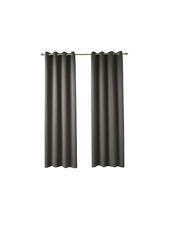 Beauty Home Blackout Curtain with Brown Grommets 140x270cm