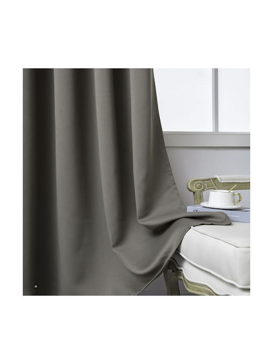 Beauty Home Blackout Curtain with Brown Grommets 140x270cm