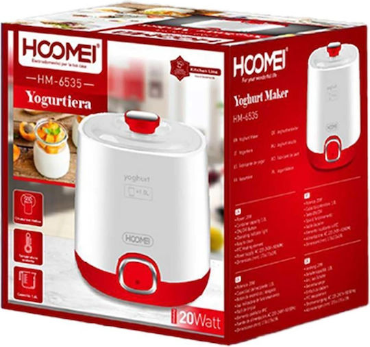 Hoomei Яогурт мейкър с Купа 1лт Бял 20W