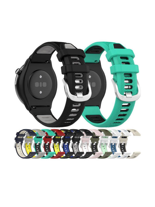 Watch Strap Two Colors Silicone Amazfit Bip 1s 20 Mm Lake Blue + Black