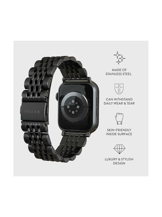 Burga Tragbare Bänder Apple Watch 4 5 6 7 8 9 10 11 SE Ultra 44 45 46 49mm Chic Royal Schwarz Burga Tragbare Bänder Apple Watch 4 5 6 7 8 9 10 11 SE Ultra 44 45 46 49mm Chic Royal Schwarz