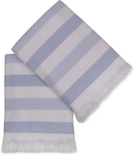 Hobby Home Προσώπου 50x90εκ. Stripe Blue 2τμχ Βάρους 400gr/m²