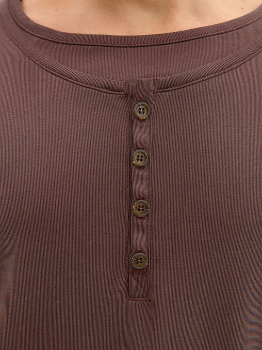 Long Sleeve Blouse Brown