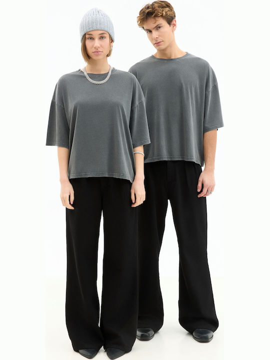 Bluza Tricou Cu Mâneci Scurte Gri