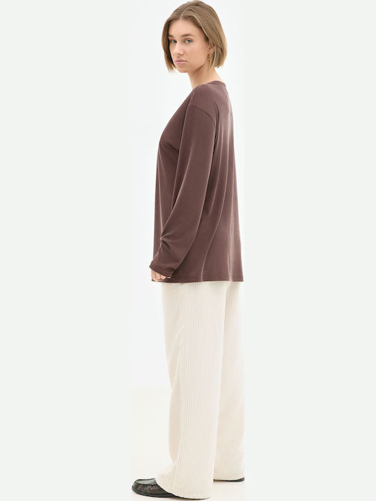 Long Sleeve Blouse Brown