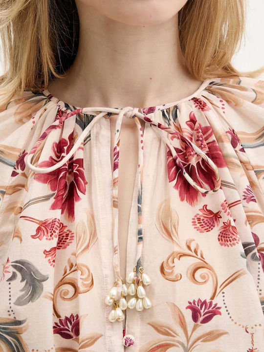 Women's Blouse Cotton Floral Royal Garden Sand