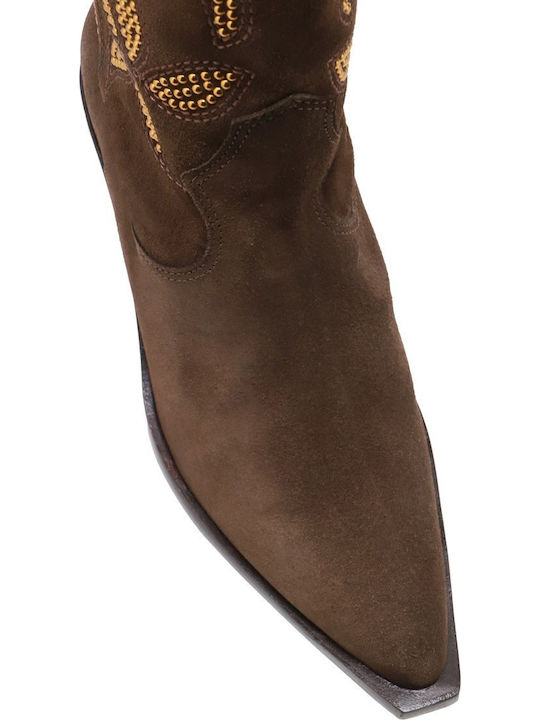 Wildleder Stiefeletten Damen Braun