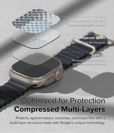 Ringke Easy Slide Tempered Glass pentru Galaxy Watch Ultra 2buc RGK1215
