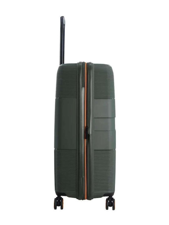 Discovery Large Travel Suitcase Hard Khaki with 4 Wheels Height 76cm DL02H0.71.11
