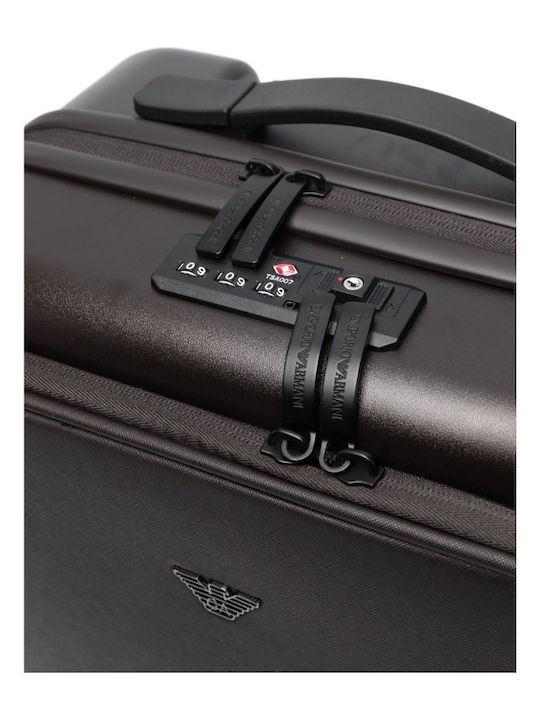 Emporio Armani Brown Travel Suitcase With 4 Wheels