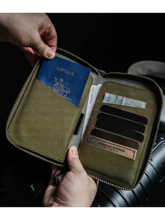 Ανδρικό Πορτοφόλι Ταξιδίου με RFID Πράσινο