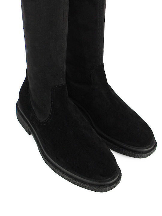 Leder Damenstiefel Schwarz