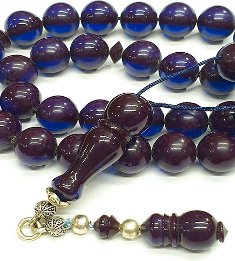 Roloi Komboloi Mastic Worry Beads with 33 Beads Blue 31cm