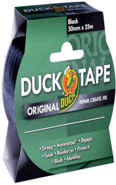 Duck Αυτοκόλλητη Υφασμάτινη Ταινία Μαύρη 25mx50mm