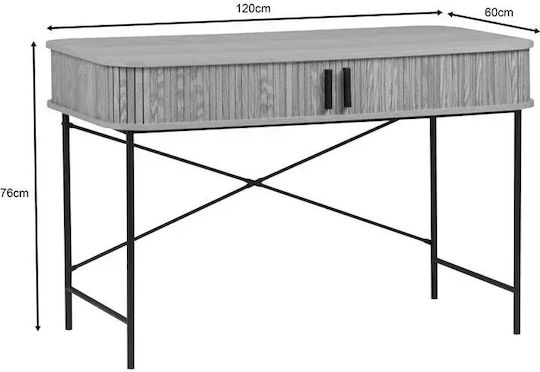 Γραφείο Scandi 120x60x76.5εκ. Φυσική - Μαύρα