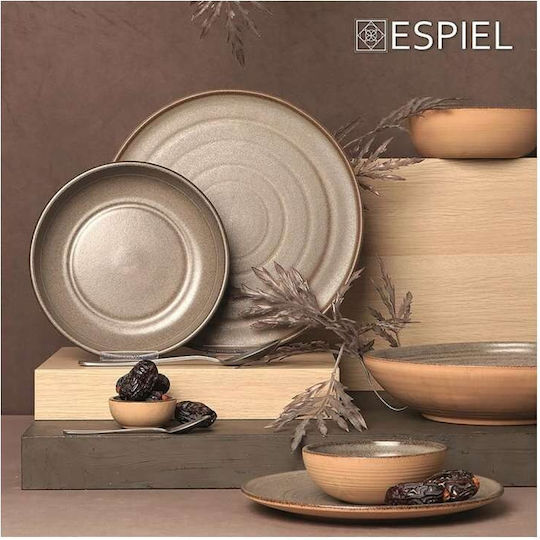 Espiel Stoneware Μπωλ Σερβιρίσματος Στρογγυλό Κεραμικό Γκρι