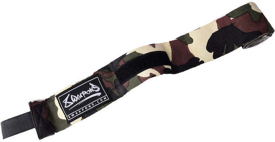 8 Weapons Semi-Elastic Martial Arts Hand Wraps 3.5 M Green Camo