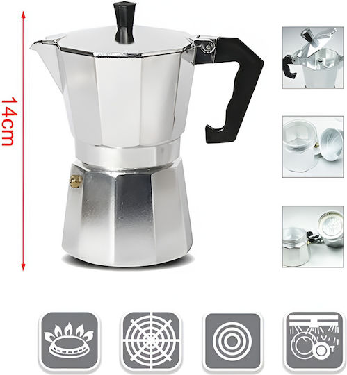 Coffee maker Electric Stovetop Espresso Pot for Silver