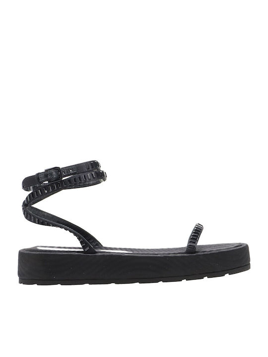 Women's Flat Sandals in Black Color