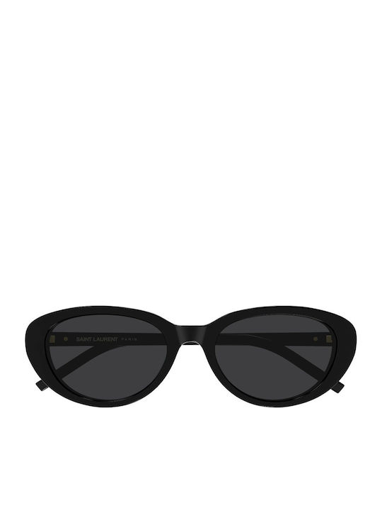 Ysl Women's Sunglasses with Black Plastic Frame and Black Lens