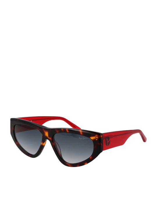 Pepe Jeans Women's Sunglasses with Brown Tartaruga Plastic Frame and Blue Gradient Lens PJ7403-101