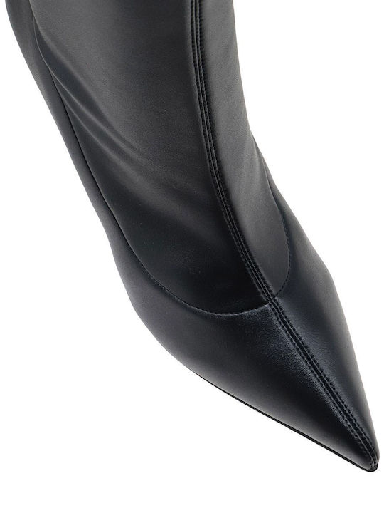 Leder Stiefeletten Damen Schwarz