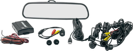 Parking Sensor Set Video Camera Screen In Rearview Mirror Carguard