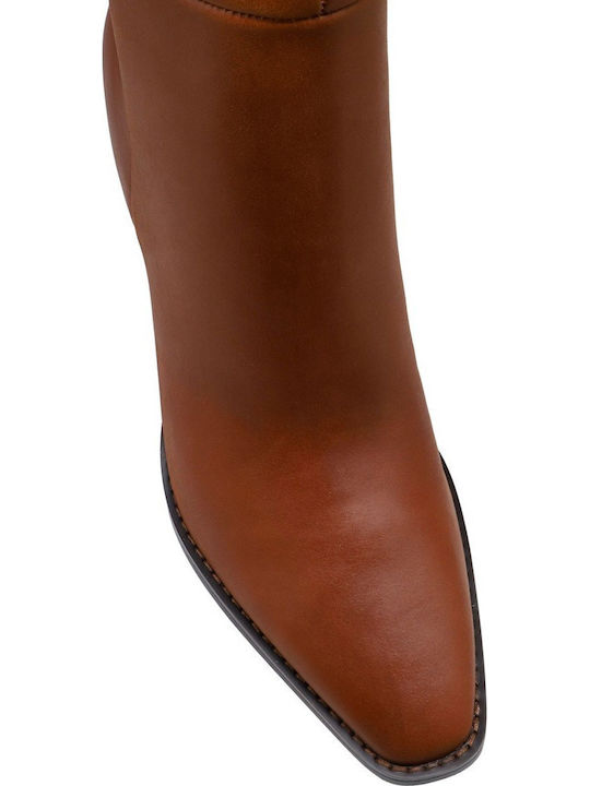 Leather High Heel Women's Boots Zazz Zazz Tabac Brown
