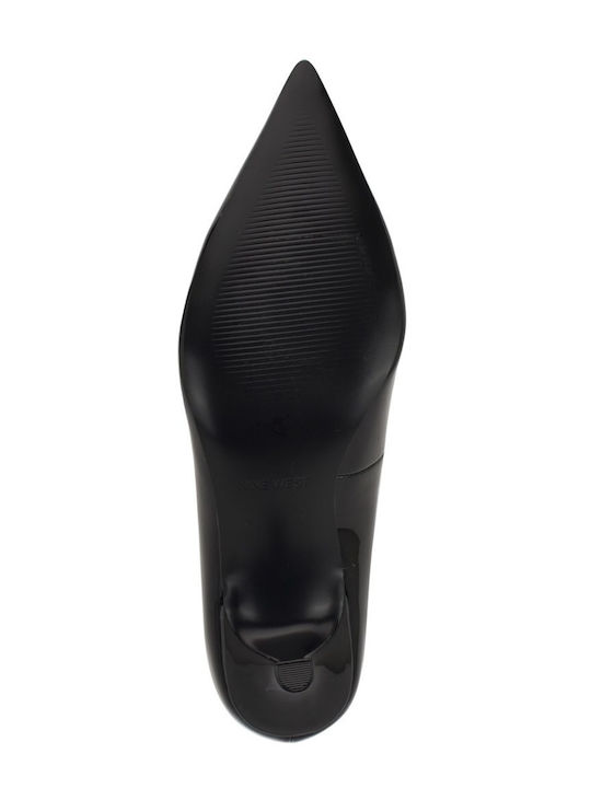 Synthetic Leather Black Medium Heels Sisko8
