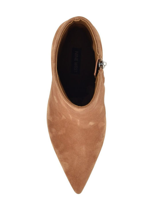 Ariza Suede Women's Ankle Boots with Medium Heel Beige
