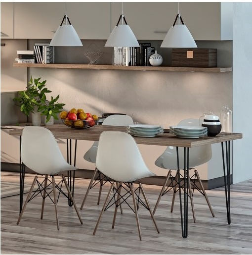 Finetto Metallic Hairpin Furniture Leg Suitable for Table Coffee Table Office Black