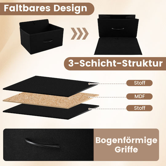Wooden Chest of Drawers with 4 Drawers Black Velvet-Black Metal with Fabric Coating 45x30x95cm
