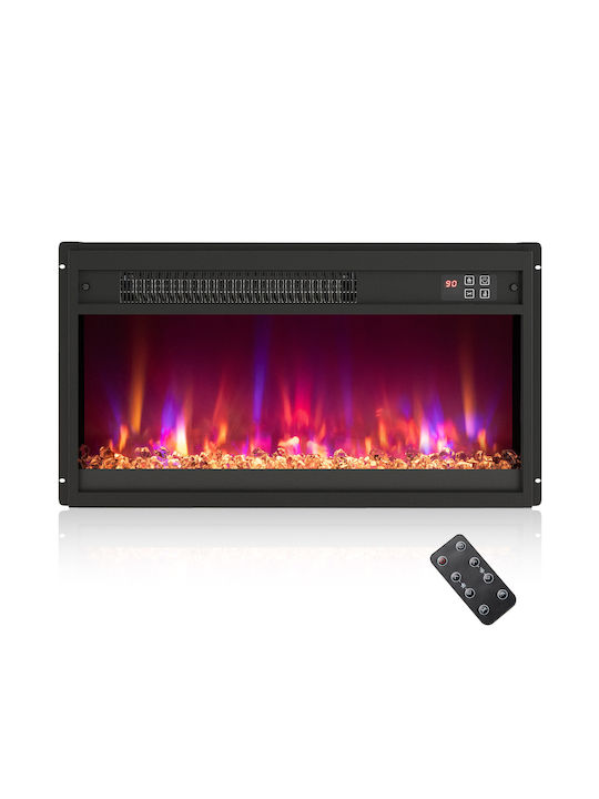 Costway Επιτοίχιο Ηλεκτρικό Τζάκι 1500W 49.1x12.3cm Μαύρο