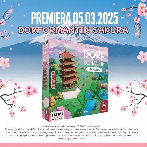 Board Game Dorfromantik: Sakura for 1-6 Players 10+ Years Old (PL) IUVI Games