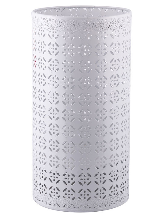 Galileo Metallic Umbrella Rack Sibilla White 26x26x50cm