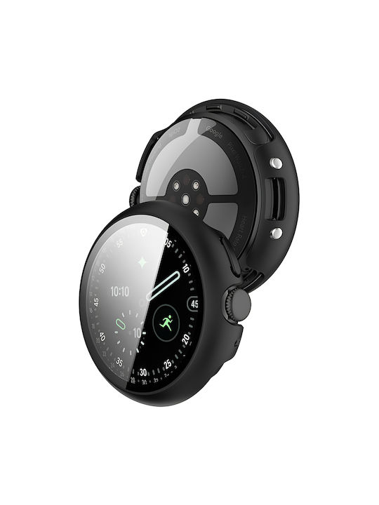 Techsuit Defense360 Pro Πλαστική Θήκη με Τζαμάκι σε Μαύρο χρώμα για Google Pixel Watch 4 41mm Techsuit Defense360 Pro Πλαστική Θήκη με Τζαμάκι σε Μαύρο χρώμα για Google Pixel Watch 4 41mm