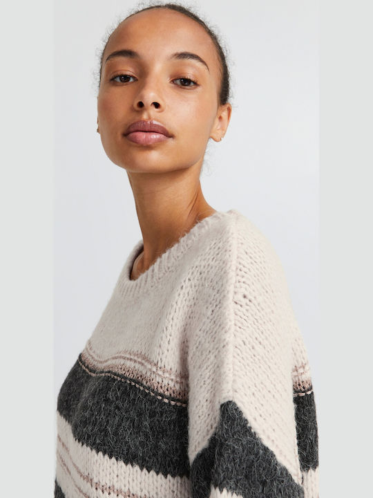 Women's Long Sleeve Sweater Striped Striped