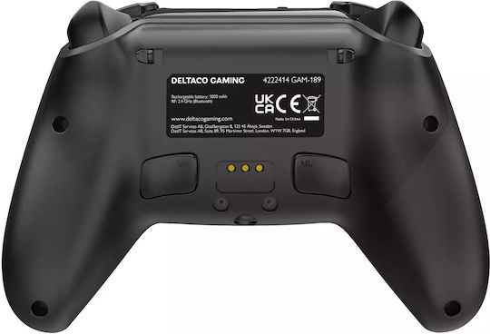 Deltaco GAM-189 Ασύρματο Gamepad με Hall Effect Sticks για PS5 / PC / Android / iOS Μαύρο